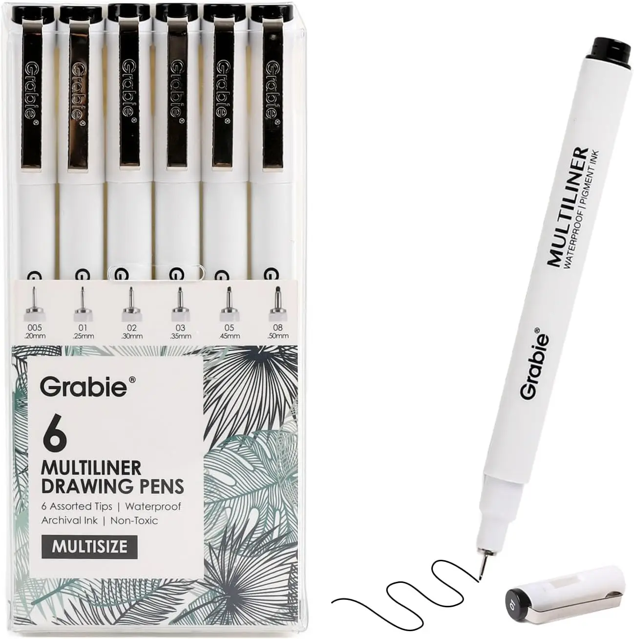 6 Black Fine Line Waterproof Drawing Pens, Assorted Point Sizes for Sketching, Illustration, Journaling
6 Black Fine Line Waterproof Drawing Pens, Assorted Point Sizes for Sketching, Illustration, Journaling