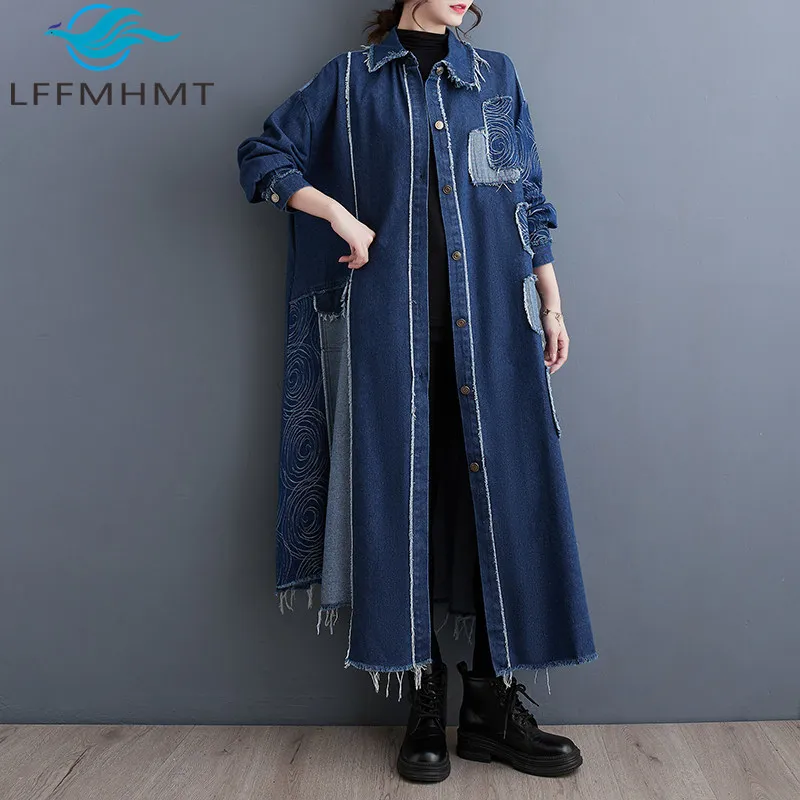 5020 Women Loose Vintage Double Sided Washed Denim Coats Printed Patchwork Trench Comfortable Autumn Winter Streetwear Jackets
5020 Women Loose Vintage Double Sided Washed Denim Coats Printed Patchwork Trench Comfortable Autumn Winter Streetwear Jackets