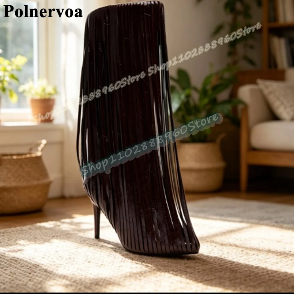 Big Size Knee High Burgundy Tassels Boots Thin High Heel Shoes For Women Slip On Pointed Toe 2026 Fashionable Zapatos Para Mujer
Big Size Knee High Burgundy Tassels Boots Thin High Heel Shoes For Women Slip On Pointed Toe 2026 Fashionable Zapatos Para Mujer