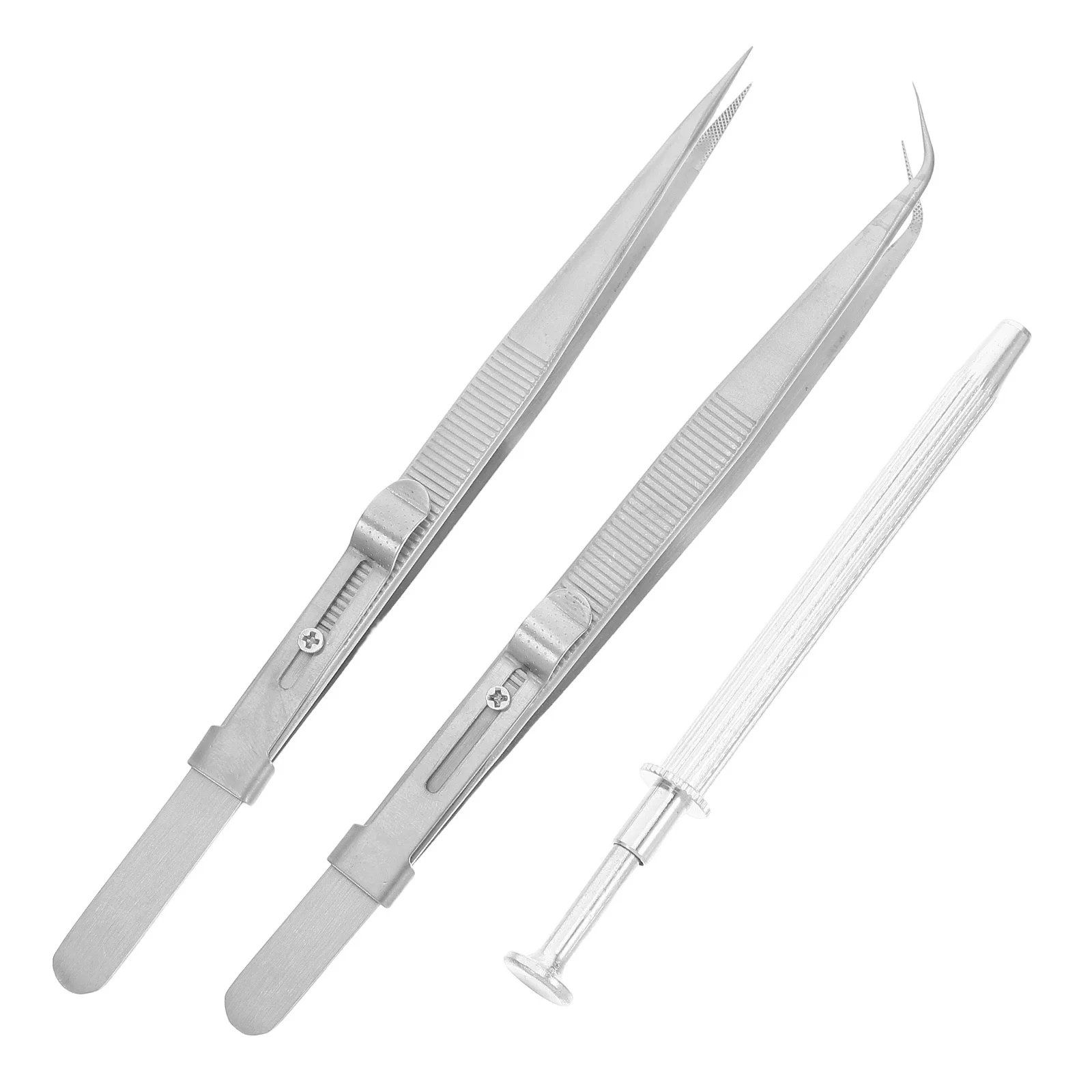 1Set Stainless Steel Tweezers Locking Non-Slip Long Handle Precision Jewelry Tweezers for Crafting Rhinestone Grabbing
1Set Stainless Steel Tweezers Locking Non-Slip Long Handle Precision Jewelry Tweezers for Crafting Rhinestone Grabbing