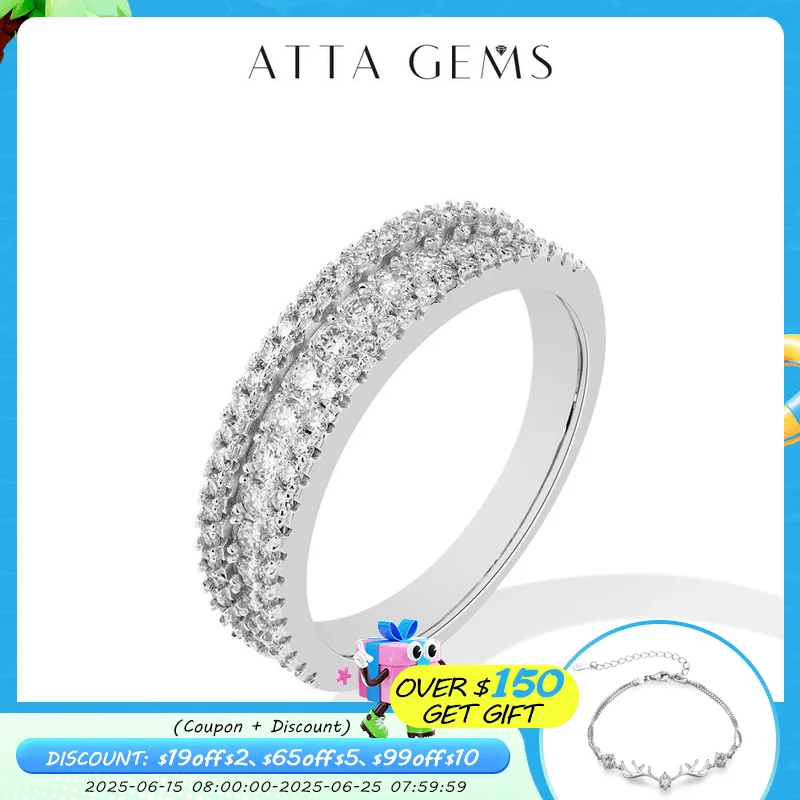 ATTAGEMS Classic Full Lab Moissanite Diamond Rings for Women Men S925 Sterling Silver Half Band Engagement Wedding Jewelry Gifts
ATTAGEMS Classic Full Lab Moissanite Diamond Rings for Women Men S925 Sterling Silver Half Band Engagement Wedding Jewelry Gifts