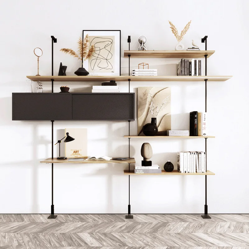 full-wall living room study, creative floor-standing bookcases, storage racks, display racks, and background wall display racks
full-wall living room study, creative floor-standing bookcases, storage racks, display racks, and background wall display racks