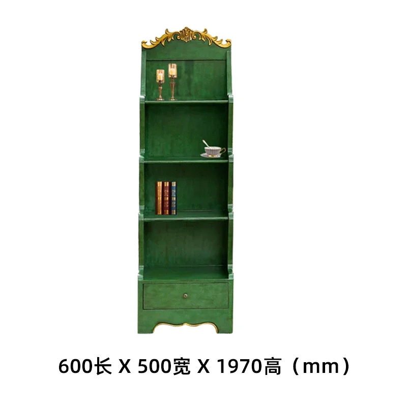 American Country Floor-Standing Rack Bookcase Solid Wood Vintage Green Magazine Music Spectrum Storage Narrow and High
American Country Floor-Standing Rack Bookcase Solid Wood Vintage Green Magazine Music Spectrum Storage Narrow and High