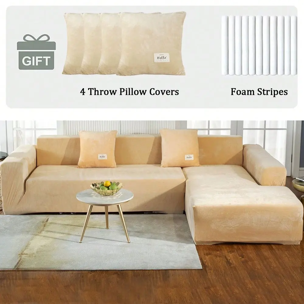 Shape Sectional Sofa Cover 2Piece Couch Cover Soft Velvet Elastic Stretch Sofa Slipcover For 3 Seater 4 Seater
Shape Sectional Sofa Cover 2Piece Couch Cover Soft Velvet Elastic Stretch Sofa Slipcover For 3 Seater 4 Seater