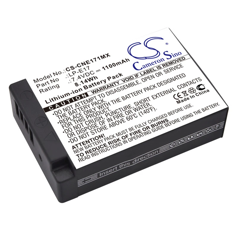 Li-ion Camera Battery for Saramonic, 7.4V, 1100mAh, Compatible Models: EOS 200D, EOS 250D, EOS 750D
Li-ion Camera Battery for Saramonic, 7.4V, 1100mAh, Compatible Models: EOS 200D, EOS 250D, EOS 750D