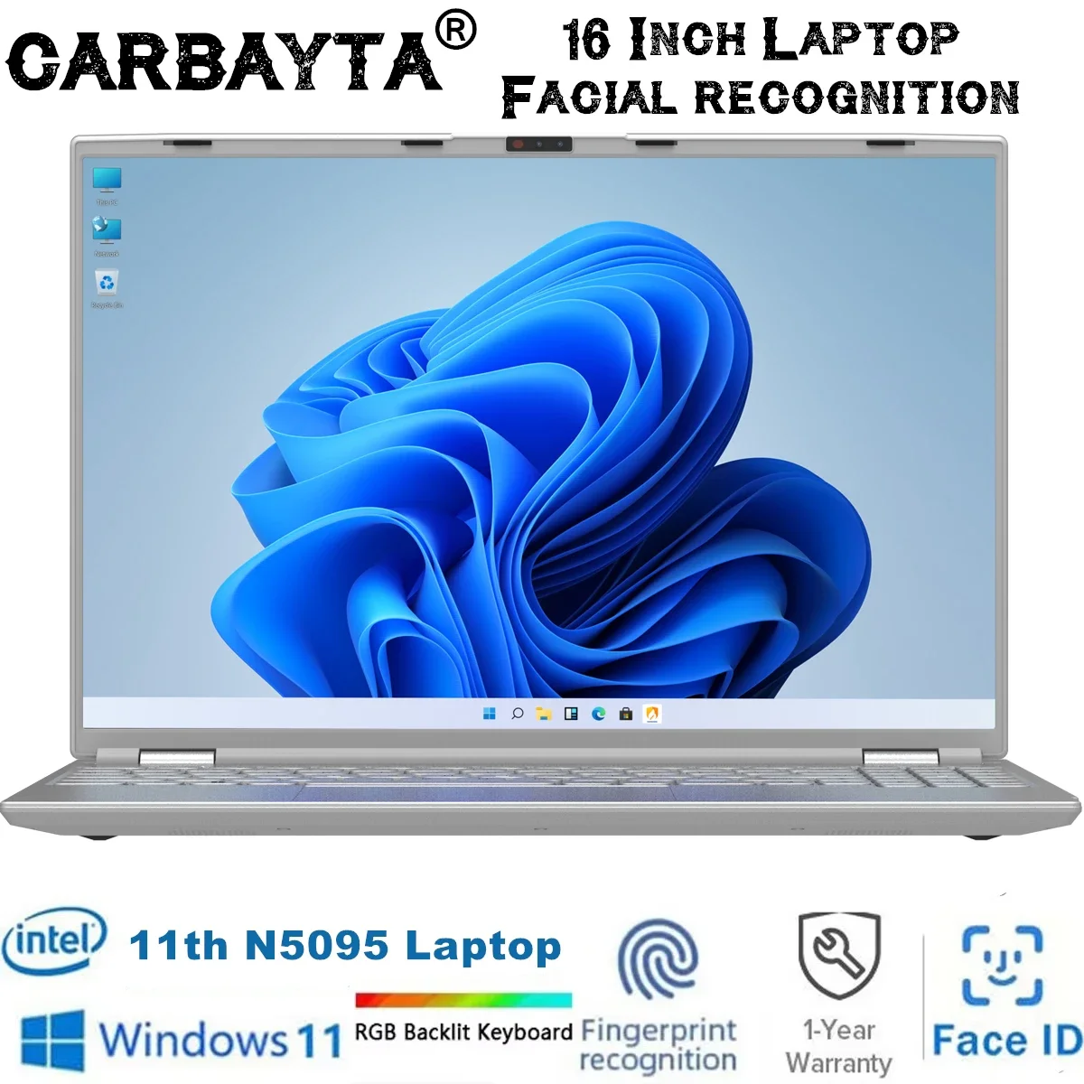 CARBAYTA 16-дюймовый ноутбук Intel 11-й, 16 ГБ/32 ГБ ОЗУ, до 2 ТБ ПЗУ, Windows 11, WiFi 5, BT 4,2, клавиатура RGB, распознавание лиц
CARBAYTA 16-дюймовый ноутбук Intel 11-й, 16 ГБ/32 ГБ ОЗУ, до 2 ТБ ПЗУ, Windows 11, WiFi 5, BT 4,2, клавиатура RGB, распознавание лиц