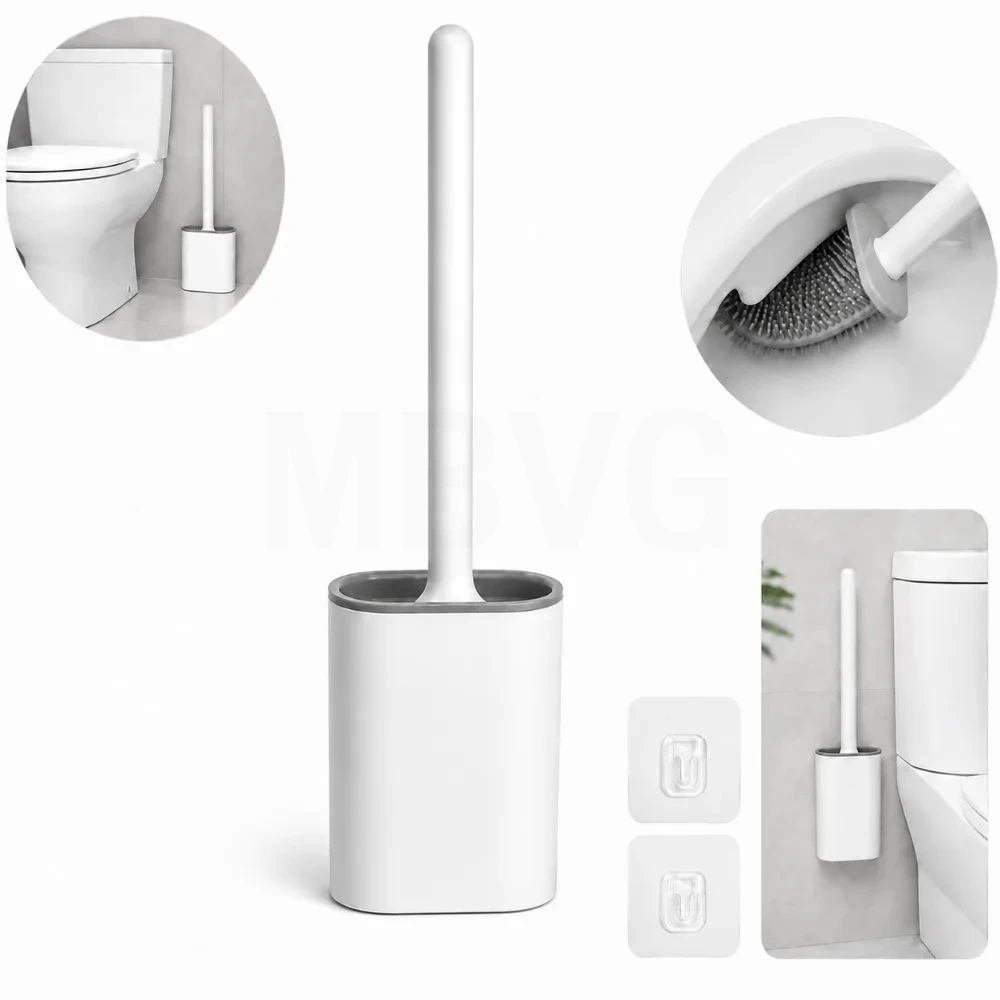 Silicone Toilet Brush with Draining Holder, Wall Mounted or Freestanding, Flexible TPR Brush Head for Deep Bathroom Cleaning Set
Silicone Toilet Brush with Draining Holder, Wall Mounted or Freestanding, Flexible TPR Brush Head for Deep Bathroom Cleaning Set