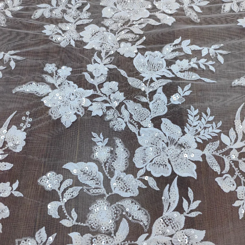 Beaded Sequin Embroidered Lace Tulle Fabric for DIY Sewing Handmade Wedding Dress Decoration Clothing Fashion Material Cloth
Beaded Sequin Embroidered Lace Tulle Fabric for DIY Sewing Handmade Wedding Dress Decoration Clothing Fashion Material Cloth