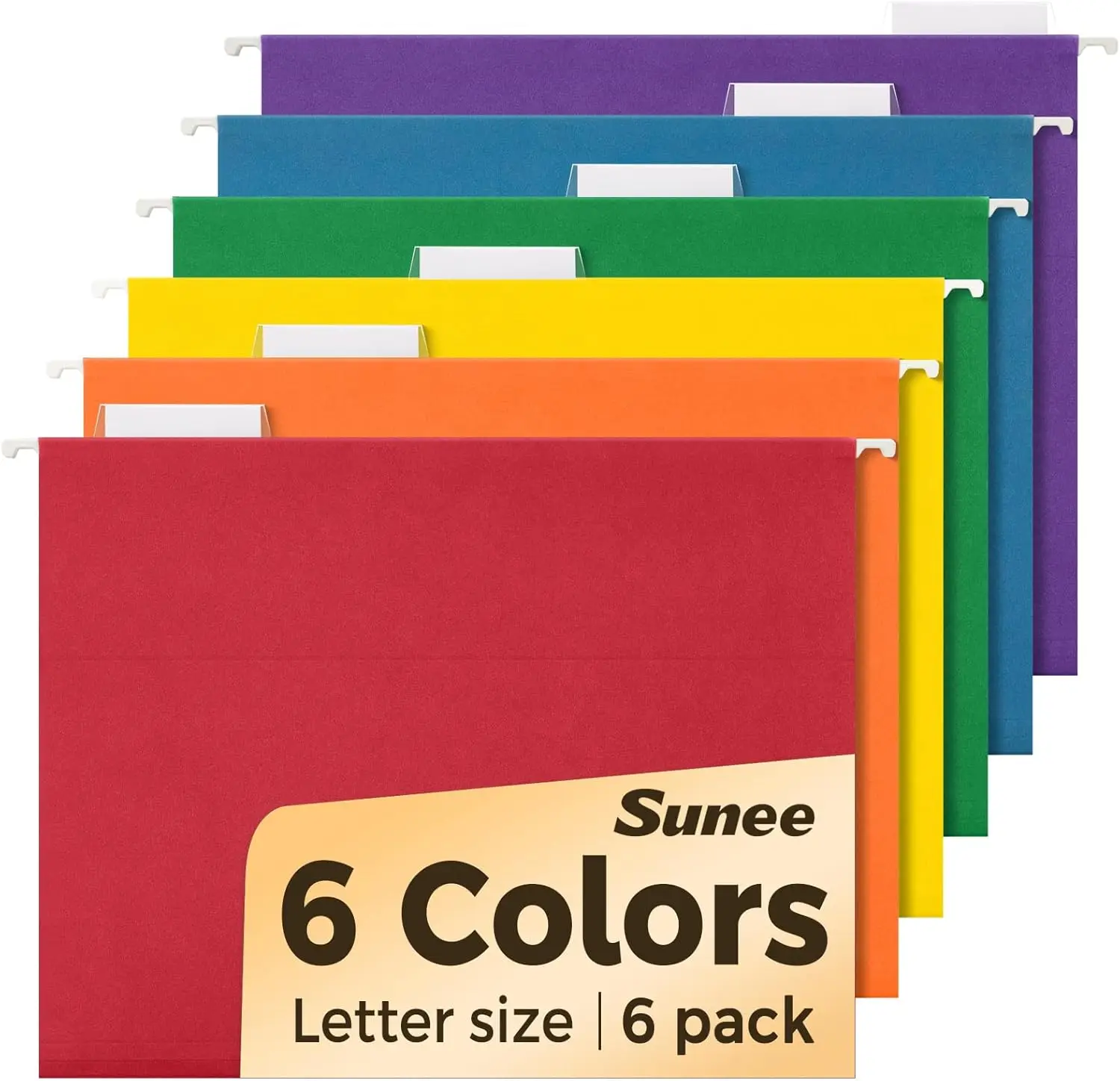6 Pack Hanging File Folders, Letter Size, Assorted Colors, 1/5-Cut Tabs for Home Office Organization
6 Pack Hanging File Folders, Letter Size, Assorted Colors, 1/5-Cut Tabs for Home Office Organization