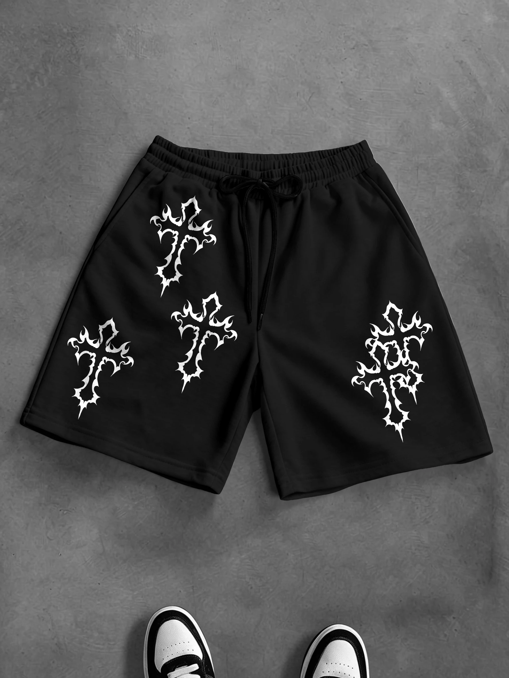 Men's Oversized Gothic Streetwear Shorts Brand Asymmetric Thorn Cross Print Polyester Black Multicolor Shorts S-2XL All Size 1Pc
Men's Oversized Gothic Streetwear Shorts Brand Asymmetric Thorn Cross Print Polyester Black Multicolor Shorts S-2XL All Size 1Pc