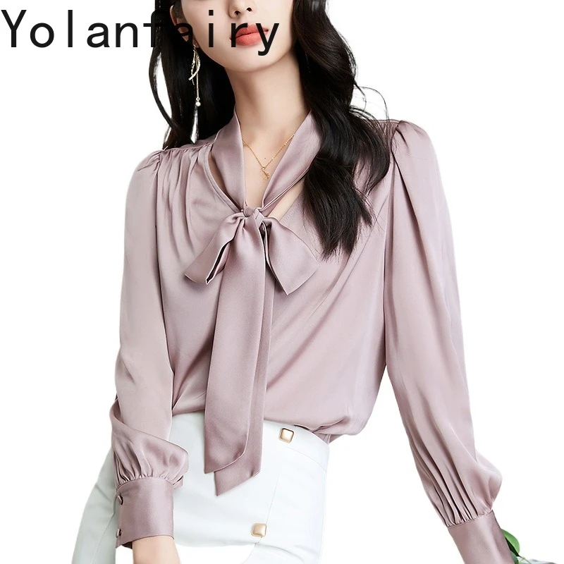 YOLANFAIRY 19MM 92.3% Mulberry Silk Shirts for Women Spring 2026 OL Elegant Long Sleeve Shirt Woman V-neck Fashion Tops Blouses
YOLANFAIRY 19MM 92.3% Mulberry Silk Shirts for Women Spring 2026 OL Elegant Long Sleeve Shirt Woman V-neck Fashion Tops Blouses