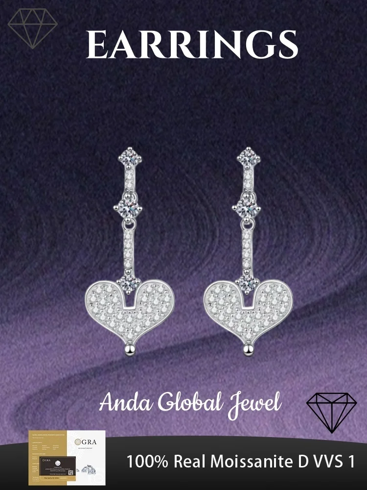 GRA Moissanite 925 Sterling Silver Earrings for Women Romantic Sweet Daily Light Luxury Simple Model Valentine's Day Gift
GRA Moissanite 925 Sterling Silver Earrings for Women Romantic Sweet Daily Light Luxury Simple Model Valentine's Day Gift