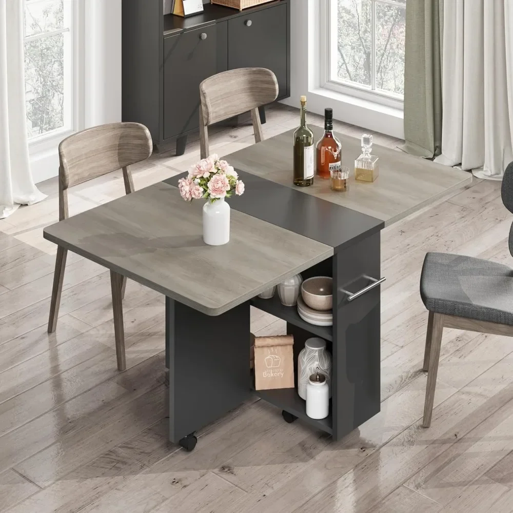 Space Saving Folding Dining Table with 2 Tier Storage-Extendable Drop Leaf Farmhouse Kitchen Dining Room Tables Set for 4
Space Saving Folding Dining Table with 2 Tier Storage-Extendable Drop Leaf Farmhouse Kitchen Dining Room Tables Set for 4