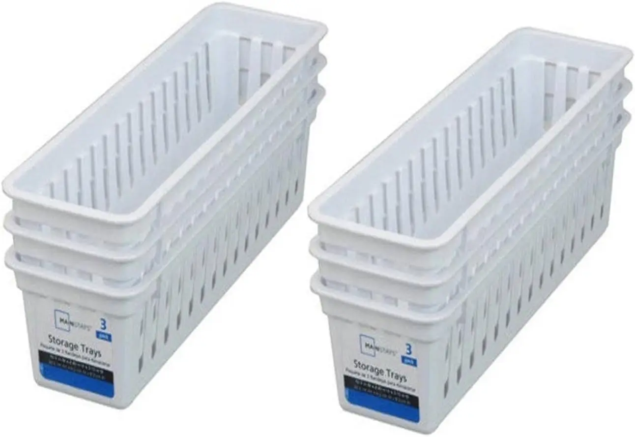 White Slim Plastic Storage Baskets Set of 6
White Slim Plastic Storage Baskets Set of 6