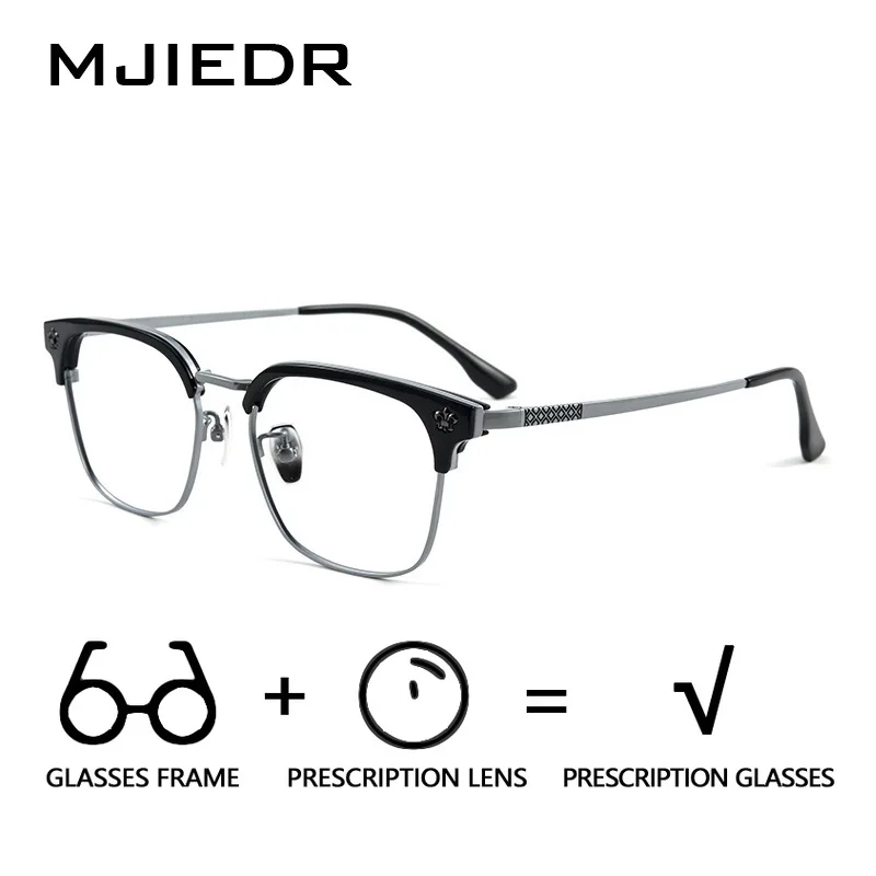 MJIEDR Pure Titanium Ultralight Prescription Glasses Men Semi Rimless Myopia Progressive Eyeglasses Optical Multifocus Spectacle
MJIEDR Pure Titanium Ultralight Prescription Glasses Men Semi Rimless Myopia Progressive Eyeglasses Optical Multifocus Spectacle