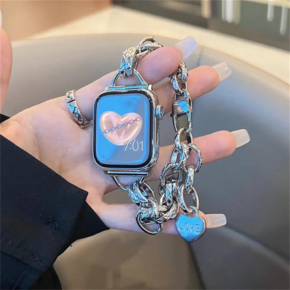 Браслет-цепочка Lover Heart для Apple Watch 9 Band 8 7 6 5 Se 4 Ultra 2, милый браслет для Iwatch 40 мм 41 мм 42 мм 44 мм 45 мм 49 мм
Браслет-цепочка Lover Heart для Apple Watch 9 Band 8 7 6 5 Se 4 Ultra 2, милый браслет для Iwatch 40 мм 41 мм 42 мм 44 мм 45 мм 49 мм