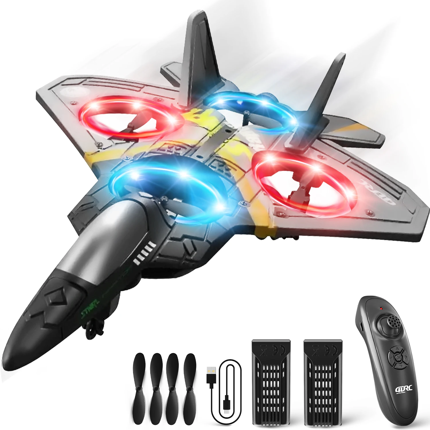 4DRC V17 Remote Control Plane 2.4Ghz Foam RC Airplanes Helicopter Quadcopter,Spinning Drone with Cool Light for Kids Adults
4DRC V17 Remote Control Plane 2.4Ghz Foam RC Airplanes Helicopter Quadcopter,Spinning Drone with Cool Light for Kids Adults