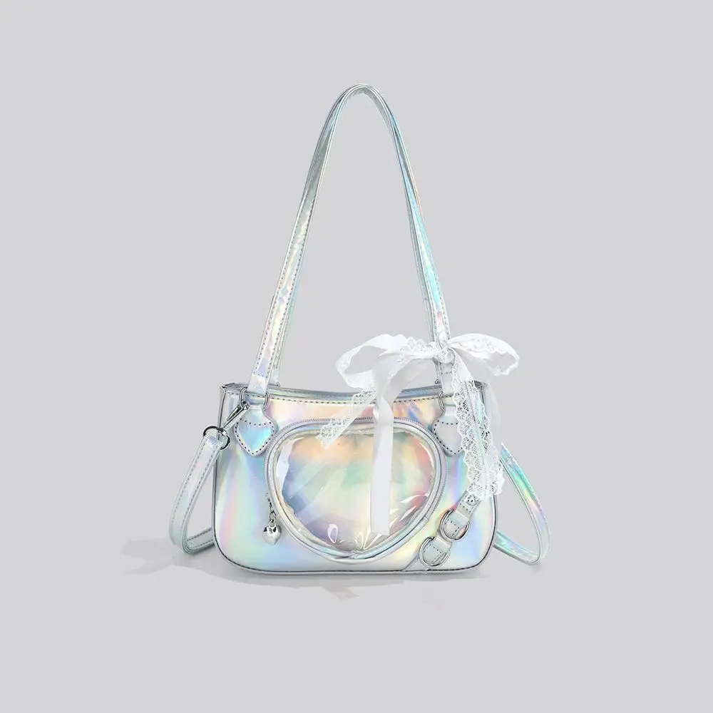 Японская женская сумка через плечо из цветной искусственной кожи с прозрачным окошком для бейджа, модная, милая, маленькая сумка-кроссбоди
Японская женская сумка через плечо из цветной искусственной кожи с прозрачным окошком для бейджа, модная, милая, маленькая сумка-кроссбоди