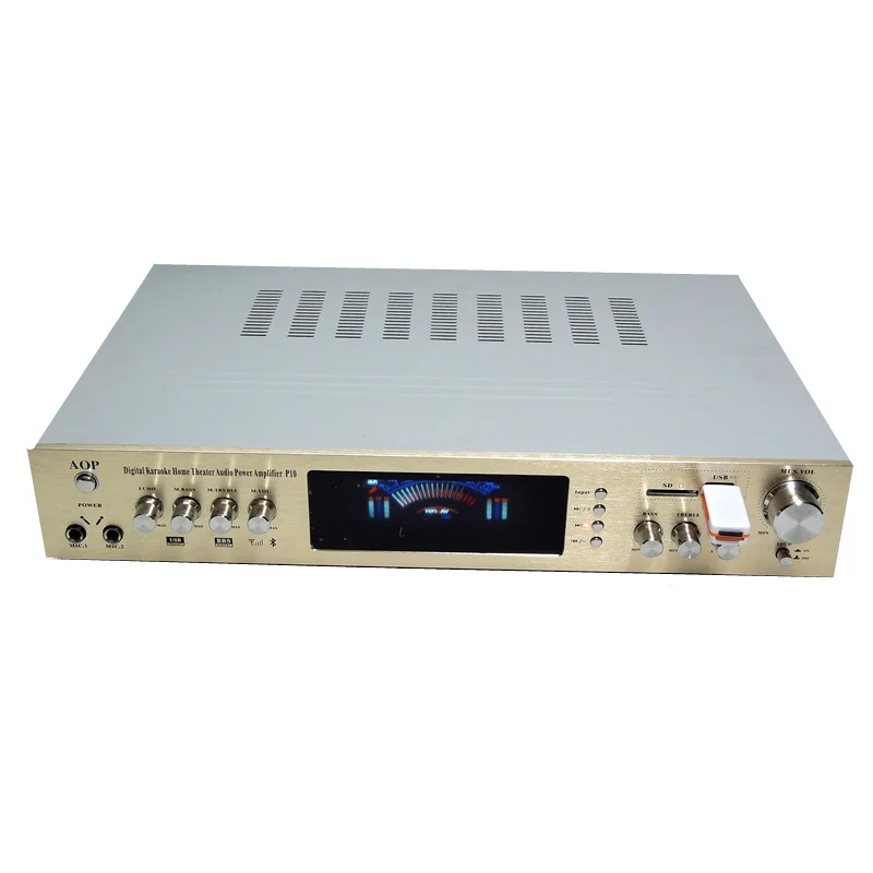 AOP-P10 Bluetooth 5.1 Channel HIFI Stereo Home Theater Digita KARAOKE KTV Audio Amplifier With USB SD Microphone Input
AOP-P10 Bluetooth 5.1 Channel HIFI Stereo Home Theater Digita KARAOKE KTV Audio Amplifier With USB SD Microphone Input