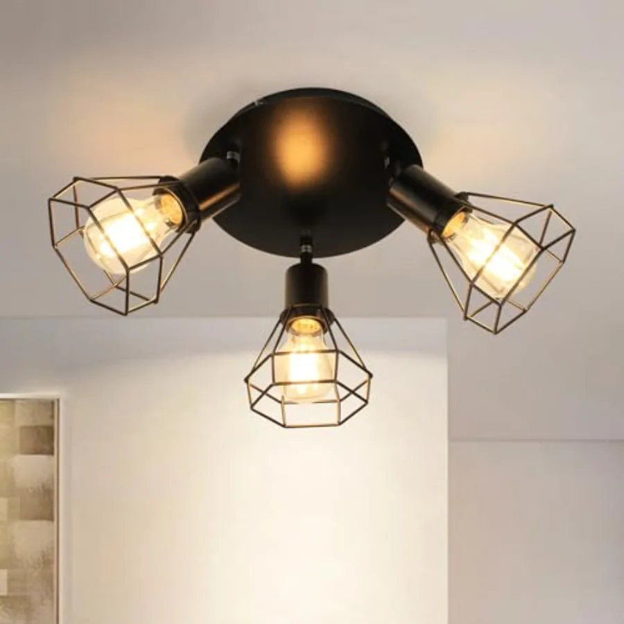 LED Track Lighting Fixtures Adjustable Directional Ceiling Light Black Geometric Metal Cage Industrial Spotlight Indoor for Kit
LED Track Lighting Fixtures Adjustable Directional Ceiling Light Black Geometric Metal Cage Industrial Spotlight Indoor for Kit