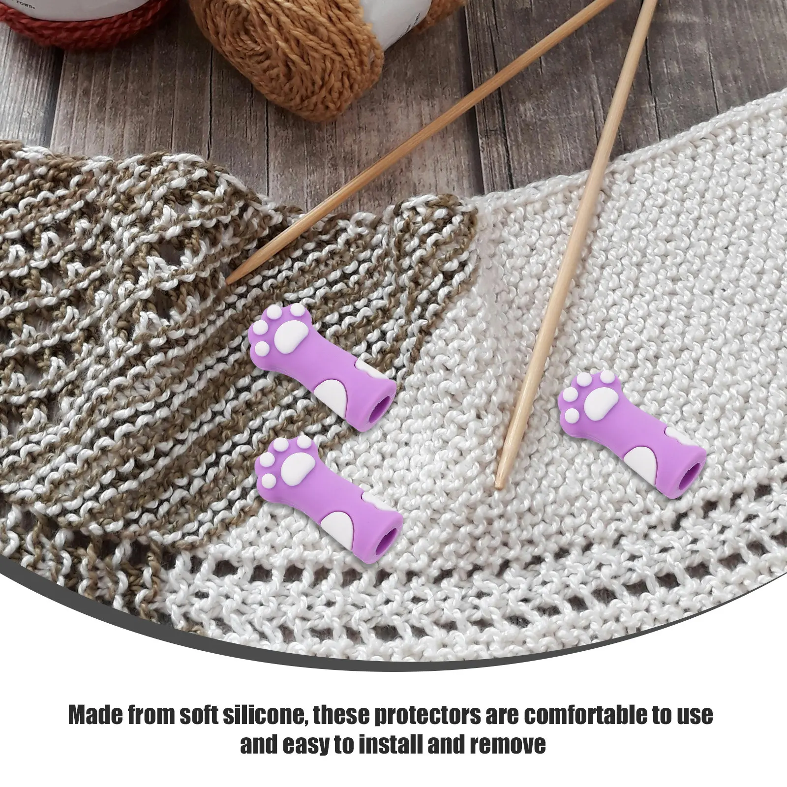 10 шт. силиконовых ограничителей для вязальных спиц в форме милых кошачьих лапок, многоразовые защитные заглушки для спиц, инструменты для маникюра
10 шт. силиконовых ограничителей для вязальных спиц в форме милых кошачьих лапок, многоразовые защитные заглушки для спиц, инструменты для маникюра