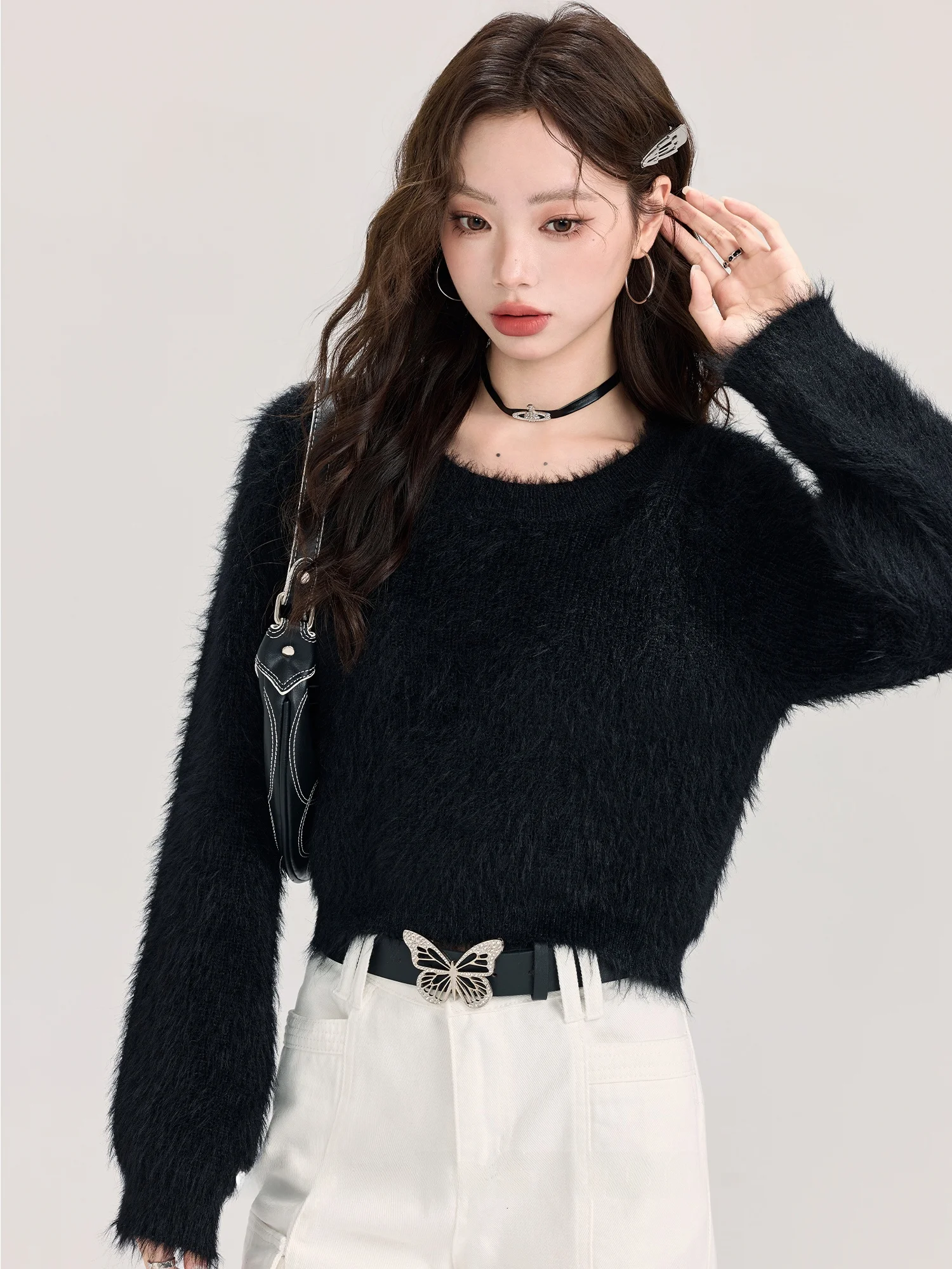 Mimi Xiaoke Премиум черный норковый свитер женский осенне-зимний маленький размер с плечами вязаный свитер с головой сладкий свободный крой
Mimi Xiaoke Премиум черный норковый свитер женский осенне-зимний маленький размер с плечами вязаный свитер с головой сладкий свободный крой
