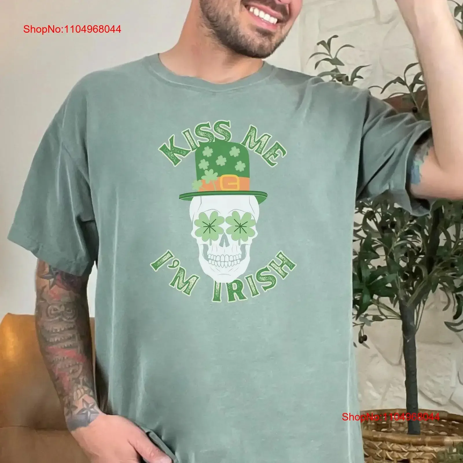 Funny Kiss Me I'm Irish Saint Patrick's Day T Shirt Skeleton Leprechaun Patty's vintage Washed Comfortable Stretched Casual
Funny Kiss Me I'm Irish Saint Patrick's Day T Shirt Skeleton Leprechaun Patty's vintage Washed Comfortable Stretched Casual