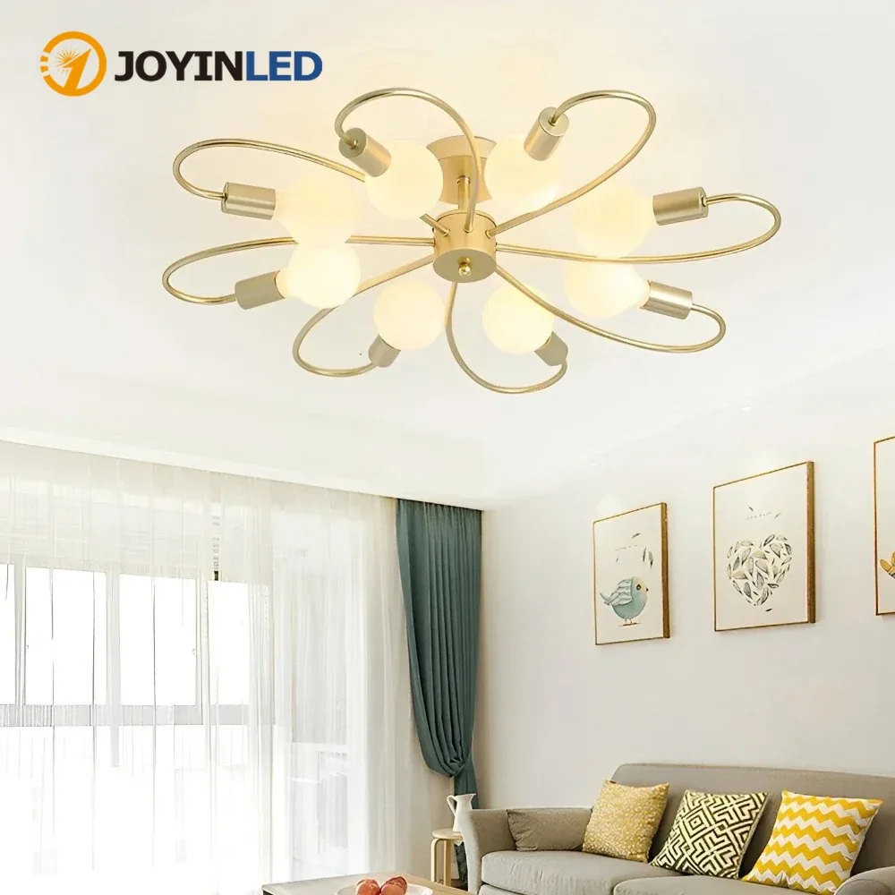 JOYINLED Modern Ceiling Light Cast Iron 3/6/8 Heads LED E27 Pendant Gold Ceiling Light Living Room Decoration Lighting Fixture
JOYINLED Modern Ceiling Light Cast Iron 3/6/8 Heads LED E27 Pendant Gold Ceiling Light Living Room Decoration Lighting Fixture