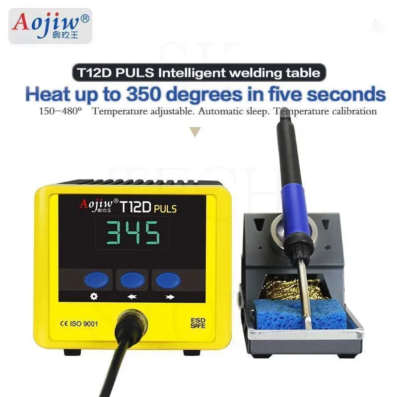 Паяльная станция T12D PULS, высокочастотная сварочная станция, интеллектуальный бессвинцовый цифровой дисплей, электрические паяльники
Паяльная станция T12D PULS, высокочастотная сварочная станция, интеллектуальный бессвинцовый цифровой дисплей, электрические паяльники