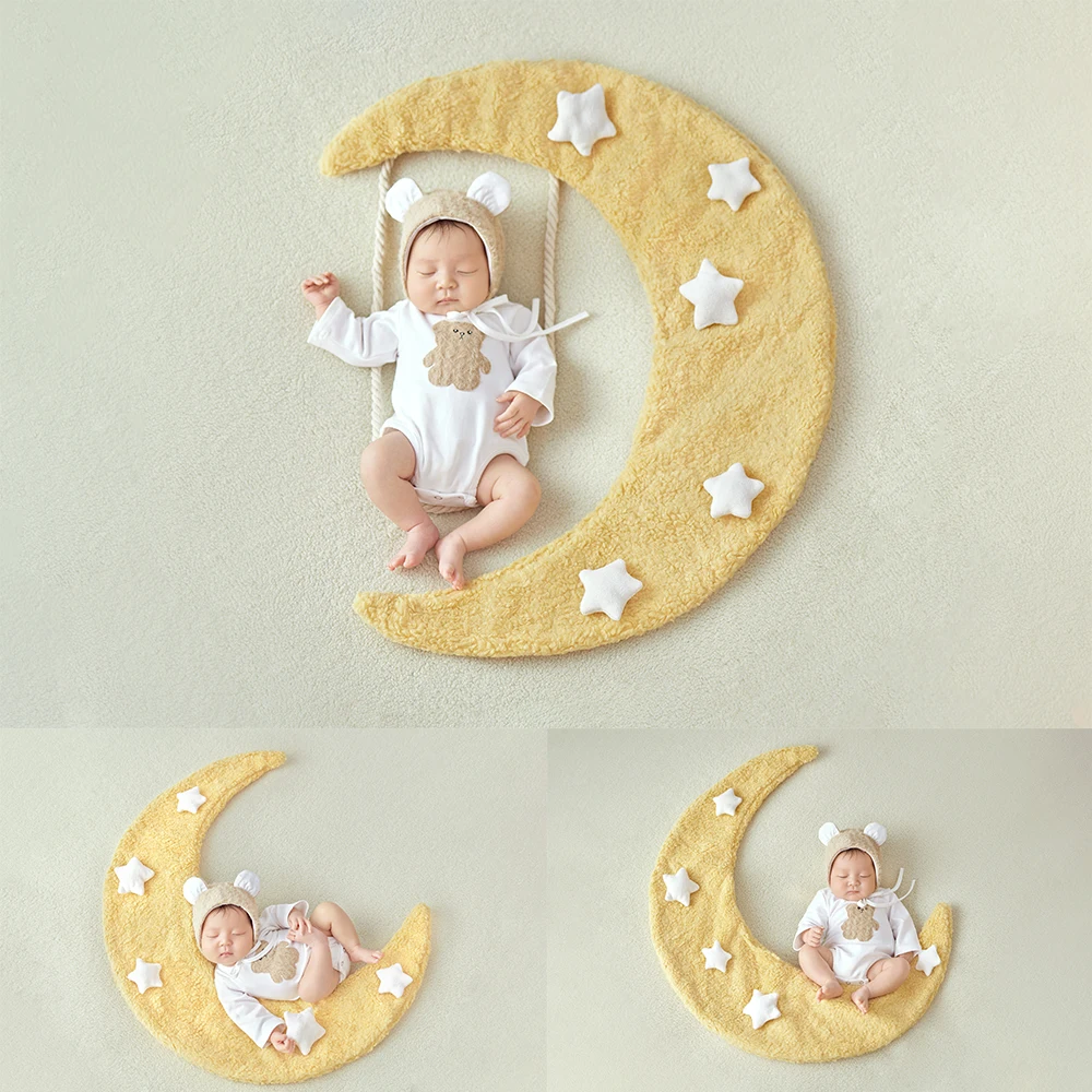 Newborn Photography Props Kit Soft Plush Moon Shaped Posing Mat Stars Decor Props for Photo Studio Baby Shoot Costume Accessory
Newborn Photography Props Kit Soft Plush Moon Shaped Posing Mat Stars Decor Props for Photo Studio Baby Shoot Costume Accessory