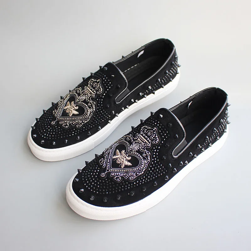 Brand New Shoes for Men Leather Casual Shoes Trend Luxury Crystal Embroidery Rivet Flat Shoes Leisure Slip-on Loafers
Brand New Shoes for Men Leather Casual Shoes Trend Luxury Crystal Embroidery Rivet Flat Shoes Leisure Slip-on Loafers