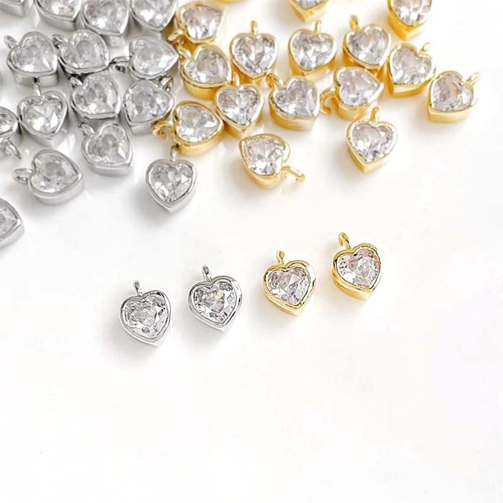 8 Pieces Copper Plated with Genuine Gold Zircon Inlaid Heart-shaped Pendant DIY Jewelry Making Necklace Bracelet Accessories
8 Pieces Copper Plated with Genuine Gold Zircon Inlaid Heart-shaped Pendant DIY Jewelry Making Necklace Bracelet Accessories