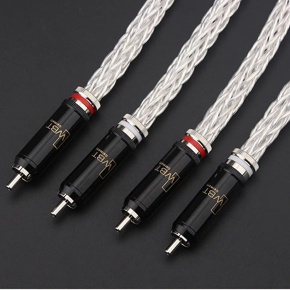 American Jinbao 8AG 6N OCC Silver Plated Lotus RCA Signal Cable 16 Strands 1.5mm Braided Decoder Gallbladder Connection Cable
American Jinbao 8AG 6N OCC Silver Plated Lotus RCA Signal Cable 16 Strands 1.5mm Braided Decoder Gallbladder Connection Cable