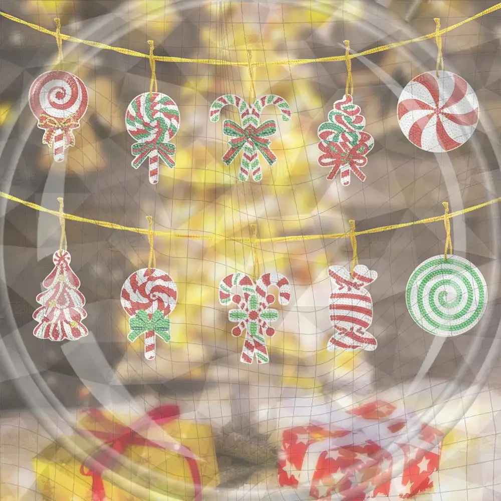 10pcs Diamond Key Chain Xmas Candy DIY Rhinestone Pendant Hanging Ornaments Christmas 5D Single Sided for Arts Craft Accessories
10pcs Diamond Key Chain Xmas Candy DIY Rhinestone Pendant Hanging Ornaments Christmas 5D Single Sided for Arts Craft Accessories