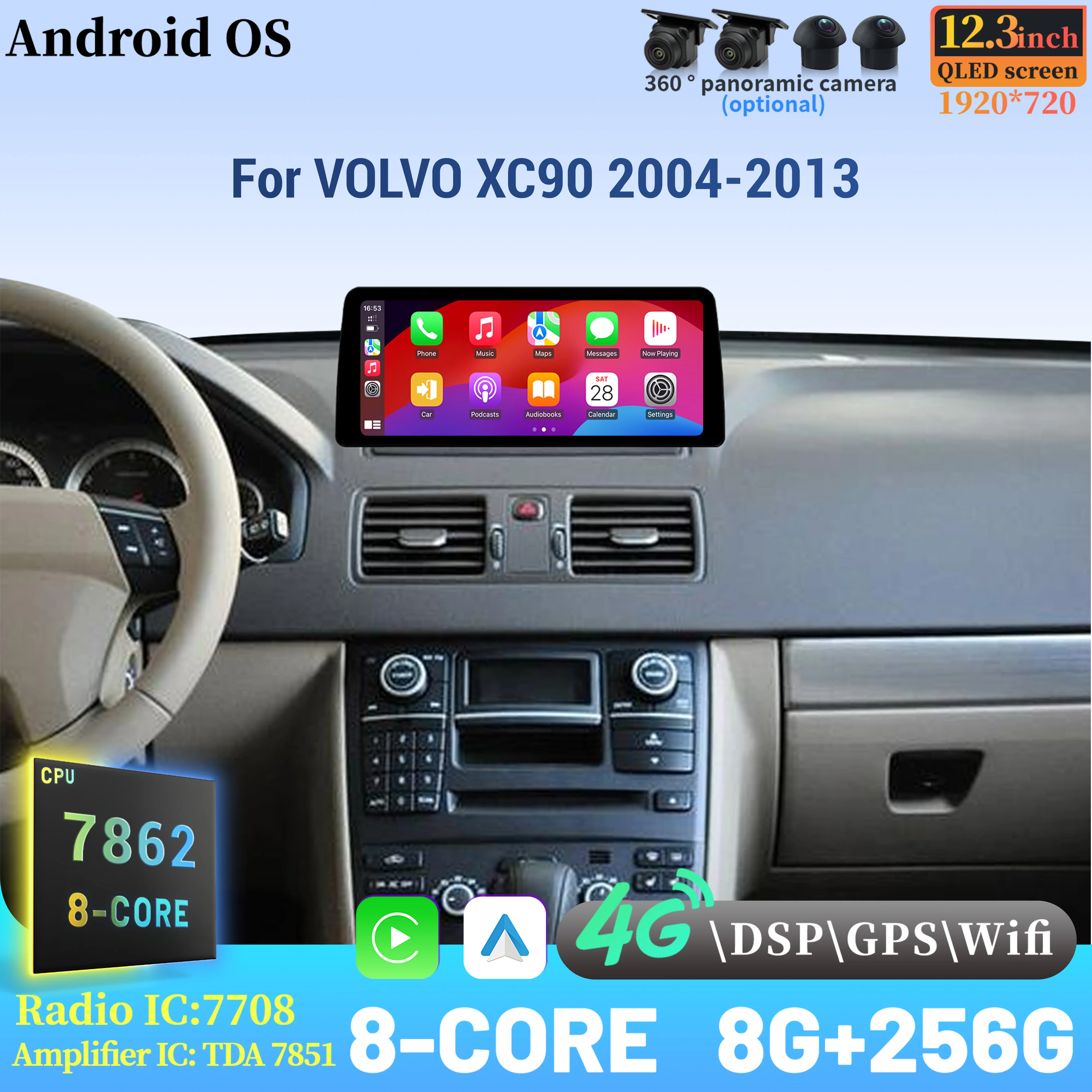 12.3"Car Radio Multimedia For VOLVO XC90 2004-2013 Navigation Bluetooth Carplay Touch Head Unit Screen 
12.3"Car Radio Multimedia For VOLVO XC90 2004-2013 Navigation Bluetooth Carplay Touch Head Unit Screen