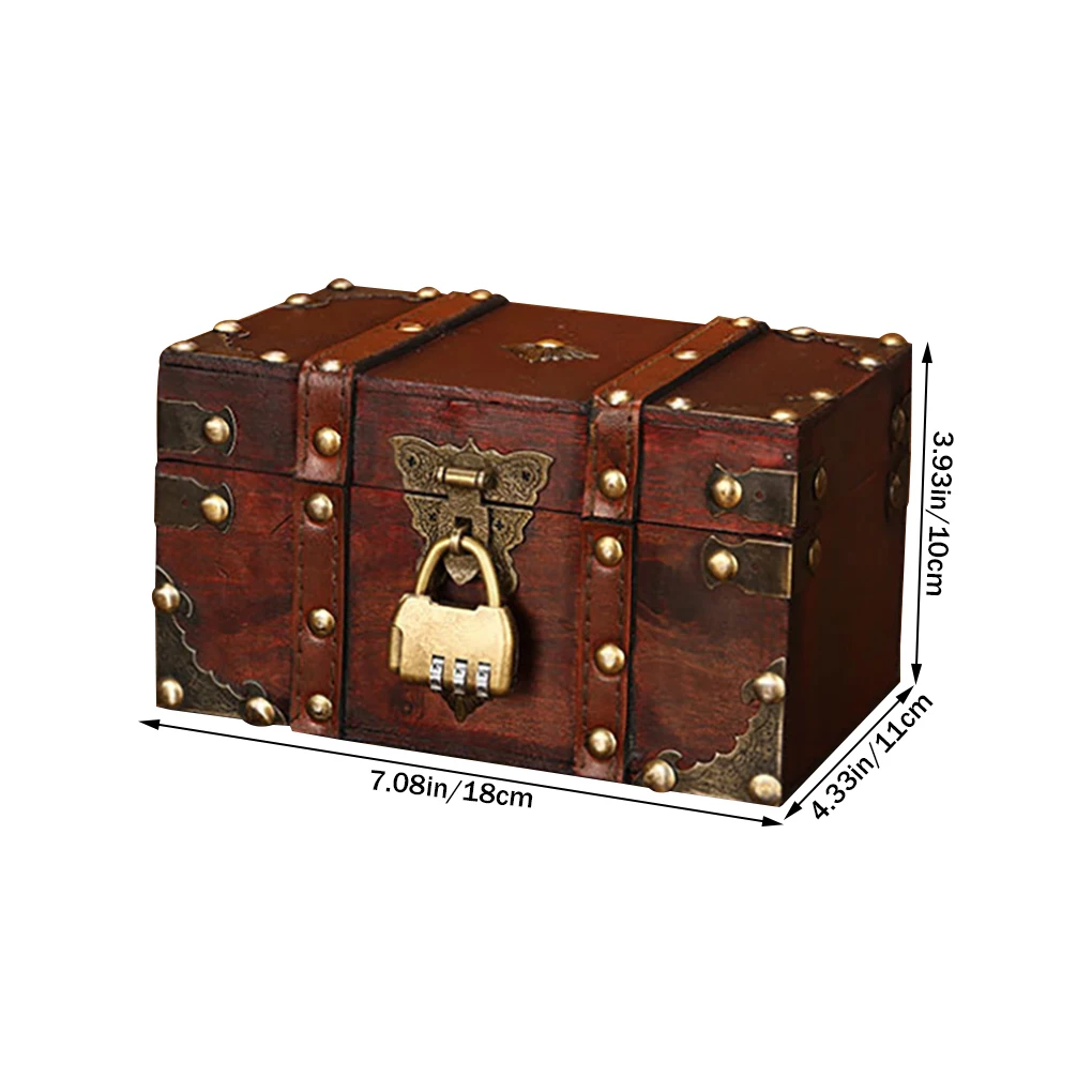 Wooden Jewelry Storage Box Square Retro Trinket Case Handmade Treasure Holder Container with Lock L
Wooden Jewelry Storage Box Square Retro Trinket Case Handmade Treasure Holder Container with Lock L