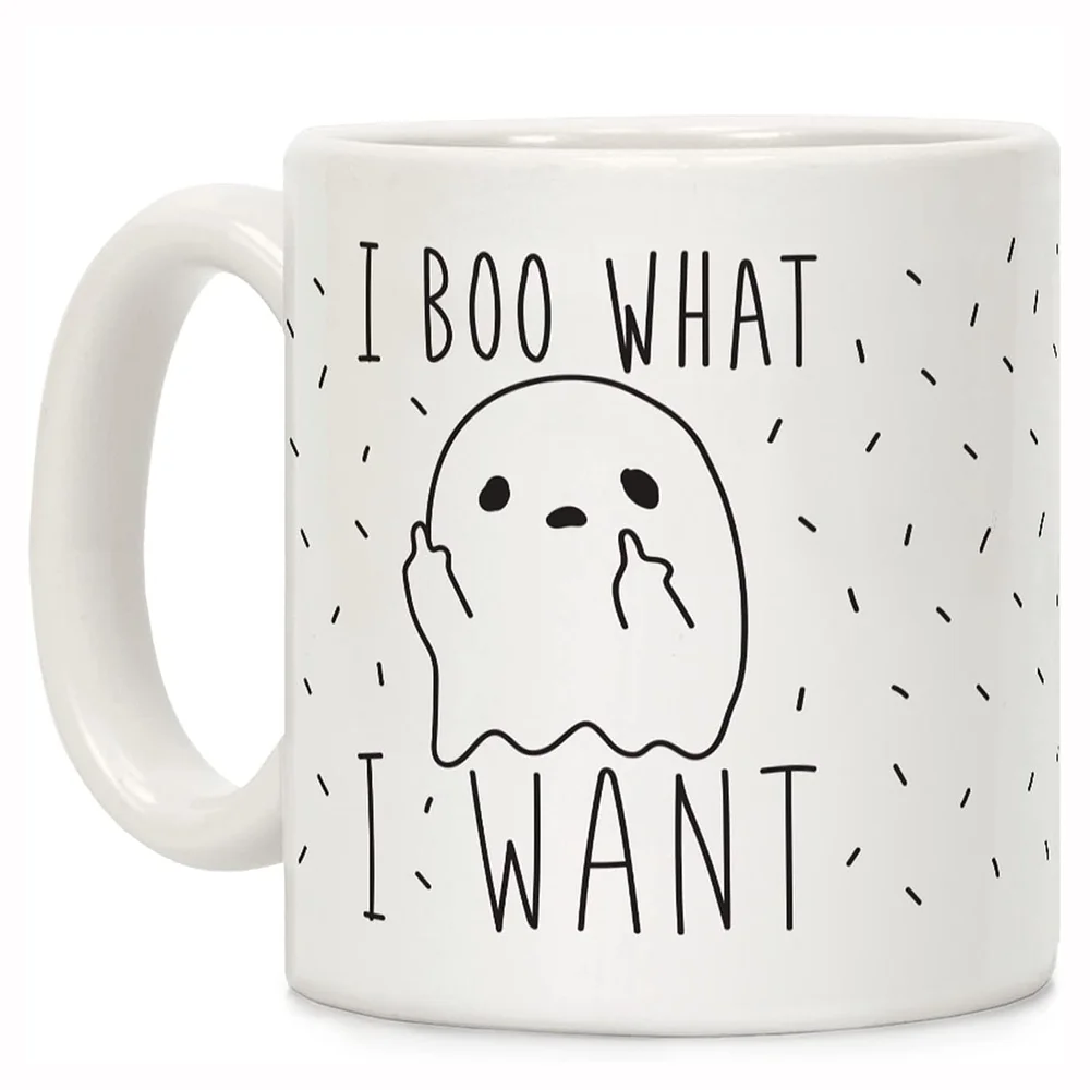 I BOO WHAT I WANT 1Pcs Cute Ghost Mug Novel Funny Spooky Print Ceramic Halloween Ghost Coffee Cup As Gifts Table Accessories
I BOO WHAT I WANT 1Pcs Cute Ghost Mug Novel Funny Spooky Print Ceramic Halloween Ghost Coffee Cup As Gifts Table Accessories