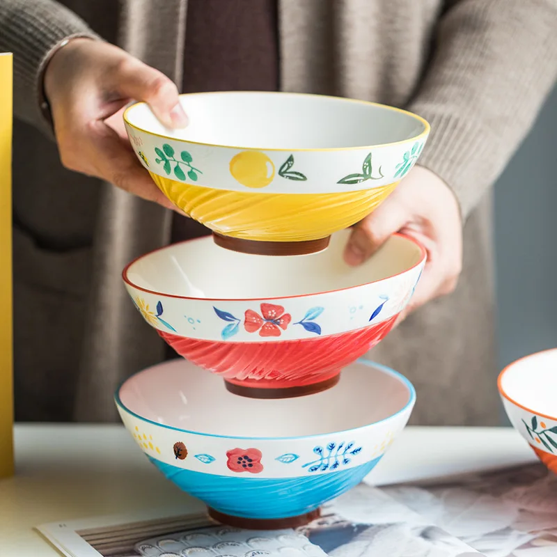 8 Inch Hand-painted Floral Ramen Serving Bowl Ceramic Large Salad Soup Cereal Bowl Instant Noodle Bowl Microwave Safe 1100ml
8 Inch Hand-painted Floral Ramen Serving Bowl Ceramic Large Salad Soup Cereal Bowl Instant Noodle Bowl Microwave Safe 1100ml