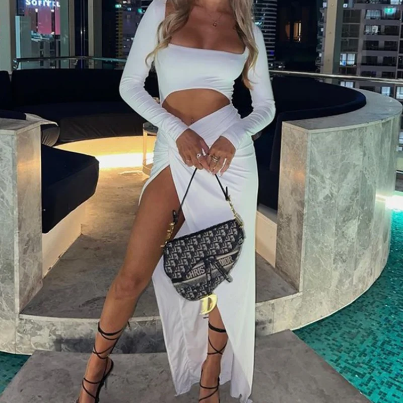 Hollow Out High Split Sexy Dress Women 2023 New Slim Long Sleeve Autumn Club Party Dress Elegant Long Maxi Dresses Vestidos
Hollow Out High Split Sexy Dress Women 2023 New Slim Long Sleeve Autumn Club Party Dress Elegant Long Maxi Dresses Vestidos