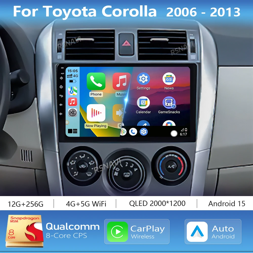 Android 15 Radio Navigation Multimedia Car Player For Toyota Corolla 2006 2007 2008 2009 2010 2011 2012 2013 Carplay Auto Stereo
Android 15 Radio Navigation Multimedia Car Player For Toyota Corolla 2006 2007 2008 2009 2010 2011 2012 2013 Carplay Auto Stereo