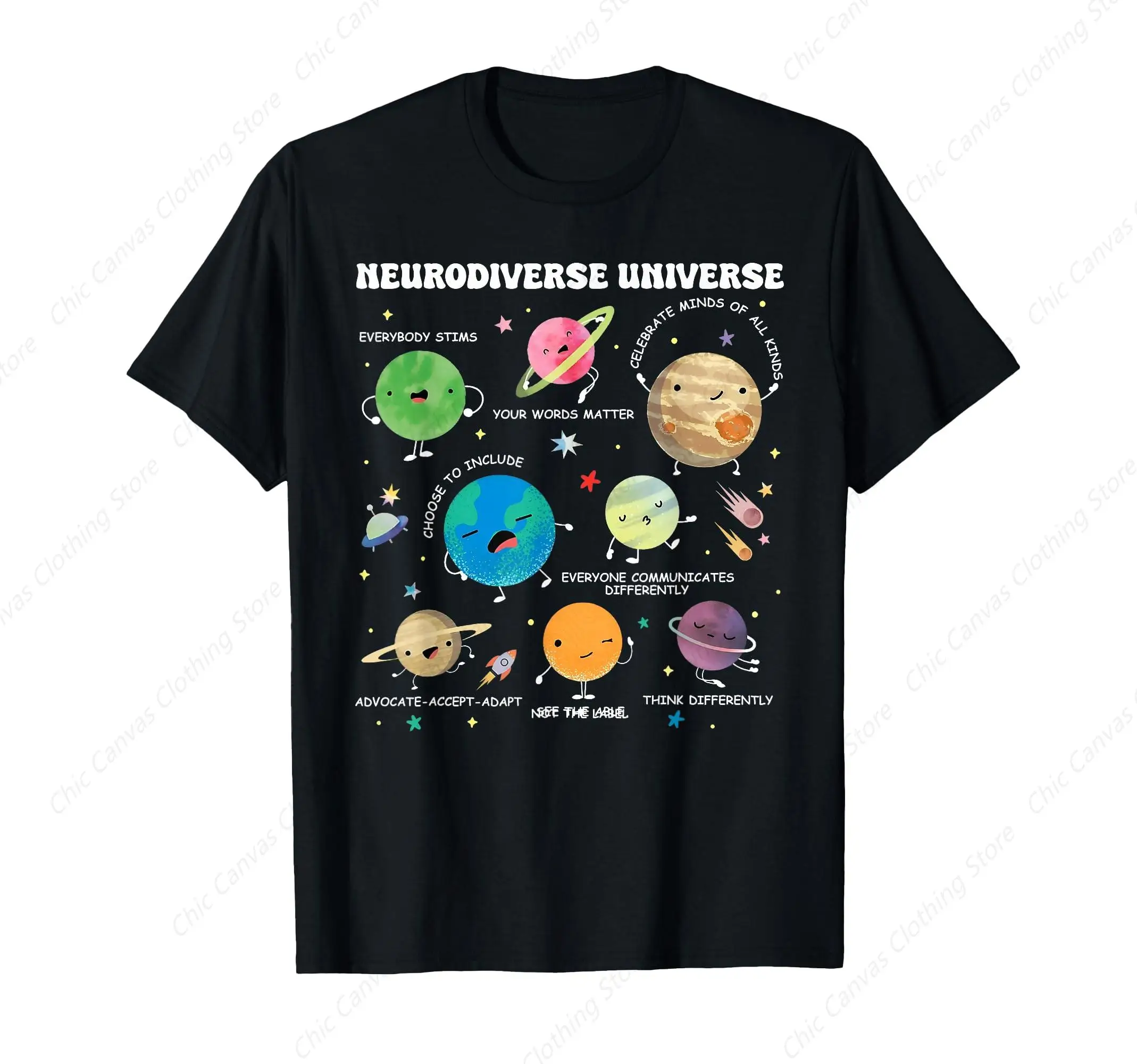 Neurodiversity Universe Planet Autism Awareness Support Group T-shirt Fun Printed Cotton Casual Men's and Women's Clothing
Neurodiversity Universe Planet Autism Awareness Support Group T-shirt Fun Printed Cotton Casual Men's and Women's Clothing
