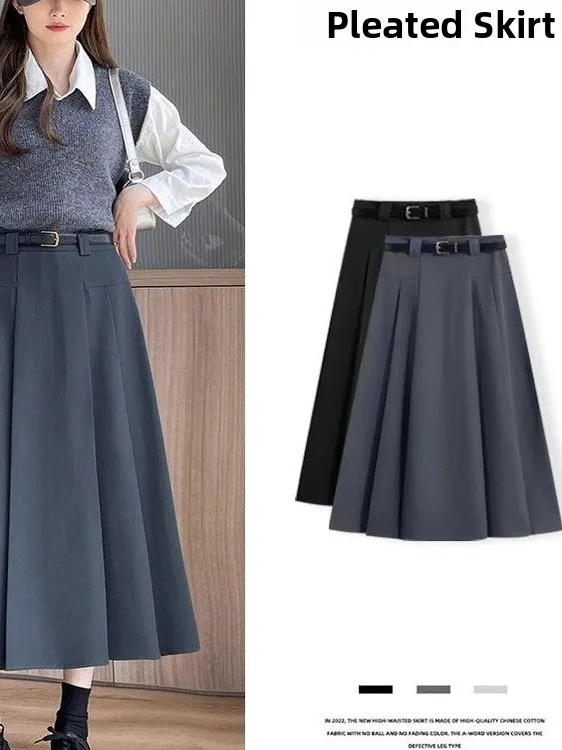 High Waist A-Line Midi Pleated Skirt Women's Grey Suit Style Half-length Autumn 2025 New Korean College Fashion Skirt
High Waist A-Line Midi Pleated Skirt Women's Grey Suit Style Half-length Autumn 2025 New Korean College Fashion Skirt