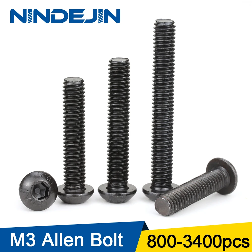 800-3400pcs Allen Bolt Button Head Hexagon Socket Screw Black Carbon Steel M3 Round Head Bolt Wholesale
800-3400pcs Allen Bolt Button Head Hexagon Socket Screw Black Carbon Steel M3 Round Head Bolt Wholesale