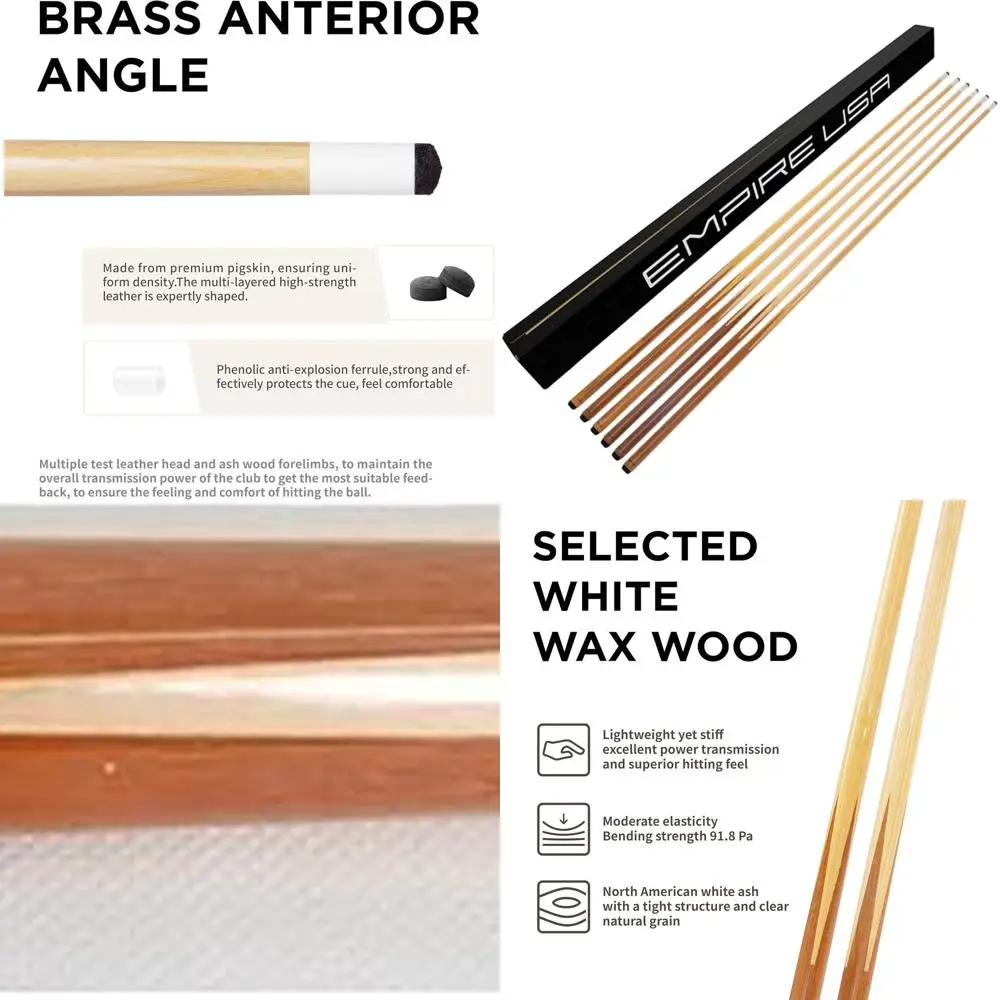 6-Piece 57 Billiard Cue Set with Genuine 4-Prong Tips for Home Pool Play
6-Piece 57 Billiard Cue Set with Genuine 4-Prong Tips for Home Pool Play