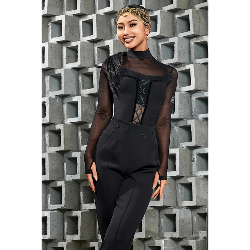 New High Neck Backless Mesh Top Women Latin Dance Costumes Practice Clothes Performance Top Chacha Tango Samba Dance DQL10360
New High Neck Backless Mesh Top Women Latin Dance Costumes Practice Clothes Performance Top Chacha Tango Samba Dance DQL10360