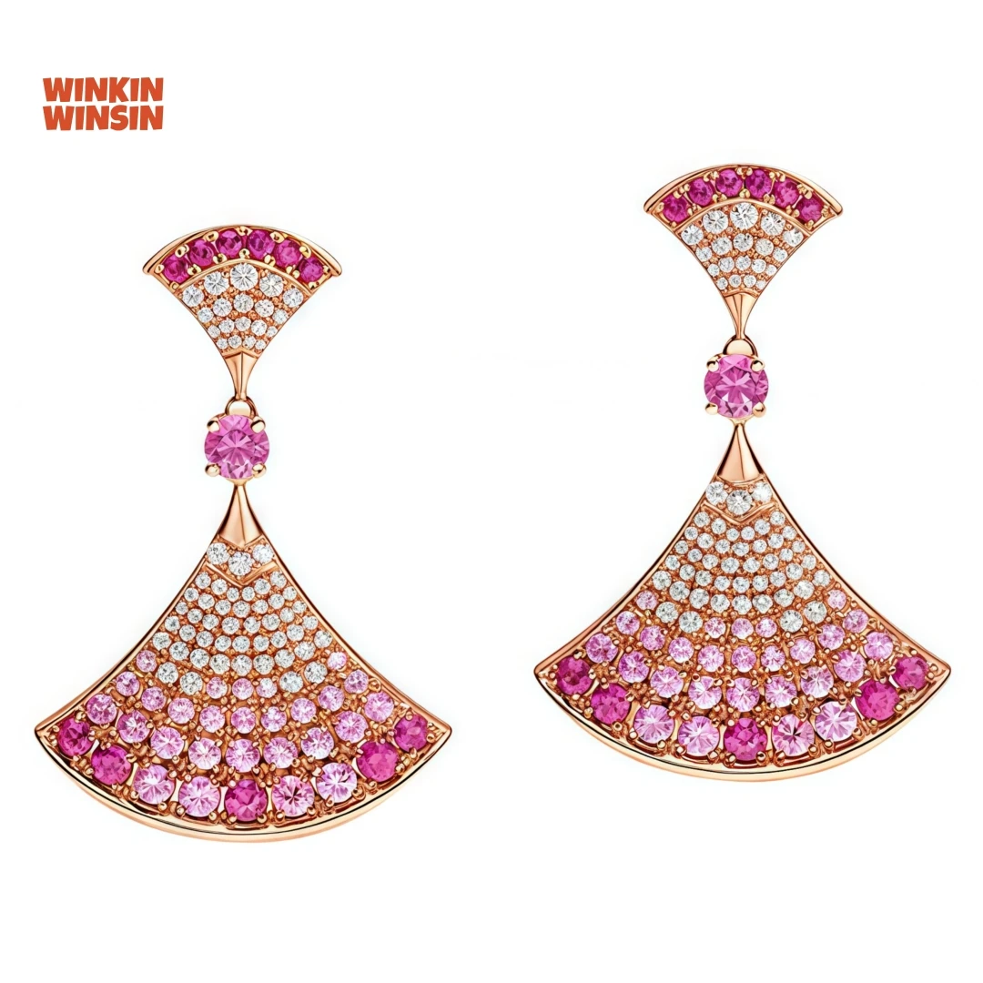 WINKIN WINSIN Brand 925 Sterling Silver Lab Grown Gemstone High Carbon Diamond GRC Cultivates Pink Fan Earrings For Girl Jewelry
WINKIN WINSIN Brand 925 Sterling Silver Lab Grown Gemstone High Carbon Diamond GRC Cultivates Pink Fan Earrings For Girl Jewelry