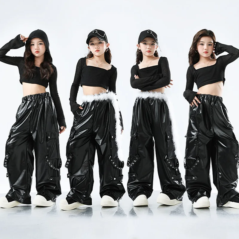 Jazz Dance Girl Clothes Black Dance Suit Stage Costume Crop Tops Shuffle Pants Children Street Dance Wear Hip Hop Trousers 3083
Jazz Dance Girl Clothes Black Dance Suit Stage Costume Crop Tops Shuffle Pants Children Street Dance Wear Hip Hop Trousers 3083