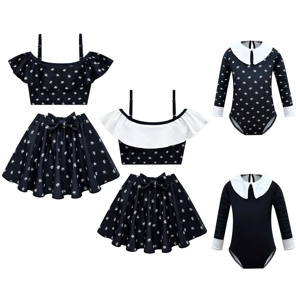 Movie Wednesday Cosplay Swimsuit Kids Vintage Cute Black Floral Swimsuit Girls Addams Role Play Costume Halloween Carnival Party
Movie Wednesday Cosplay Swimsuit Kids Vintage Cute Black Floral Swimsuit Girls Addams Role Play Costume Halloween Carnival Party