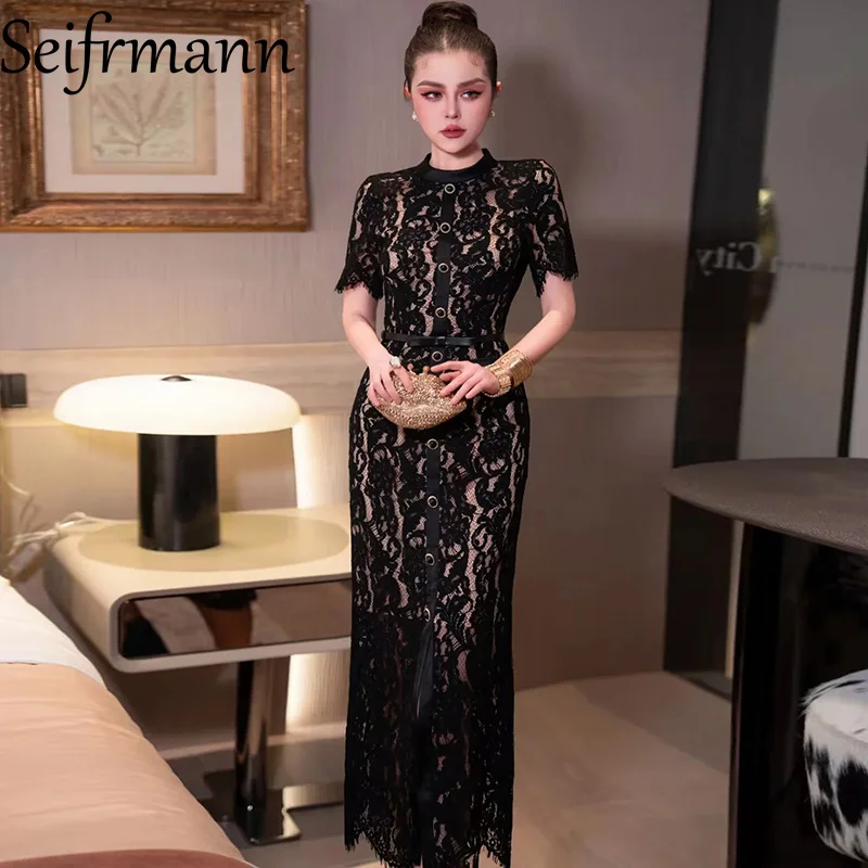 Seifrmann 2026 Spring Women's New Fashionable Round Neck Short Sleeve Hollow Lace Waistband cinching Dress
Seifrmann 2026 Spring Women's New Fashionable Round Neck Short Sleeve Hollow Lace Waistband cinching Dress