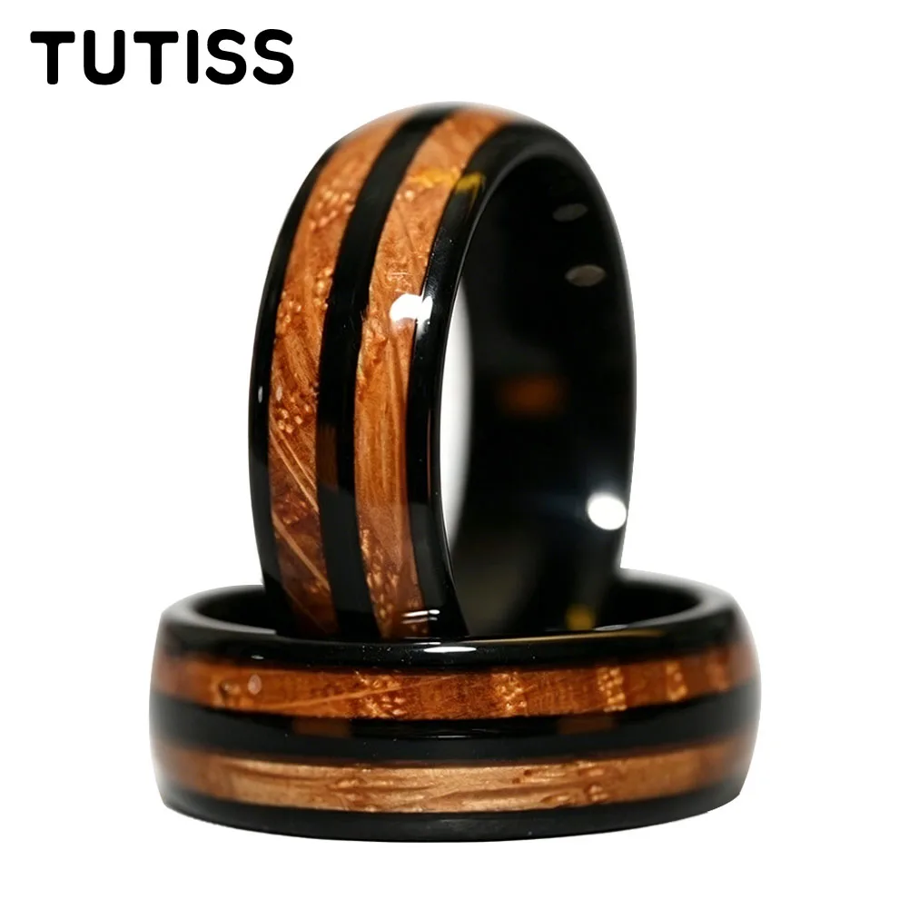 Men’s 8mm Black Tungsten Carbide Wedding Band, Double Groove Inlay Whiskey Wood, Domed High Polished Anniversary Promise Ring
Men’s 8mm Black Tungsten Carbide Wedding Band, Double Groove Inlay Whiskey Wood, Domed High Polished Anniversary Promise Ring